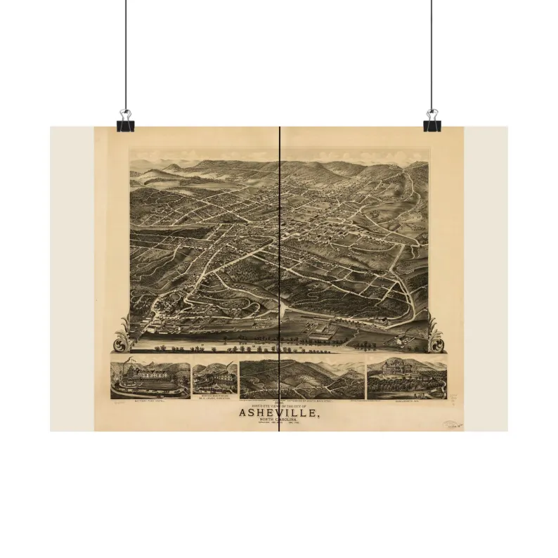 1891 Asheville Map Print