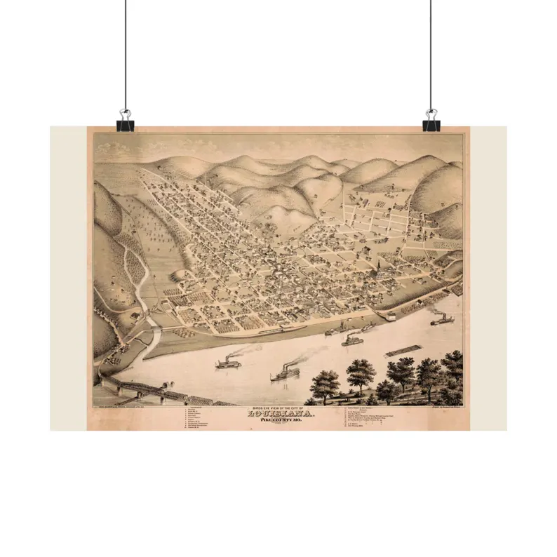 1876 Louisiana Map Print