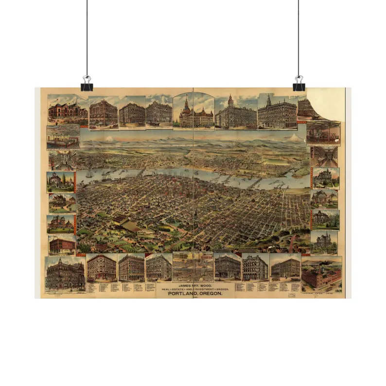 1890 Portland Map Print