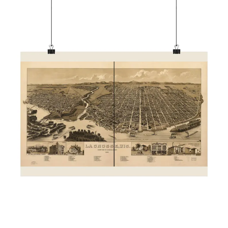 1887 La Crosse Map Print