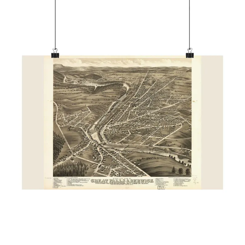 1877 Great Falls Map Print