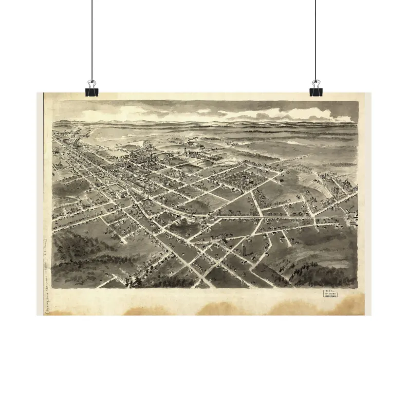 1907 Hickory Map Print