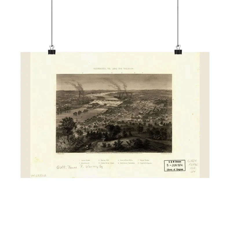 1863 Richmond Map Print