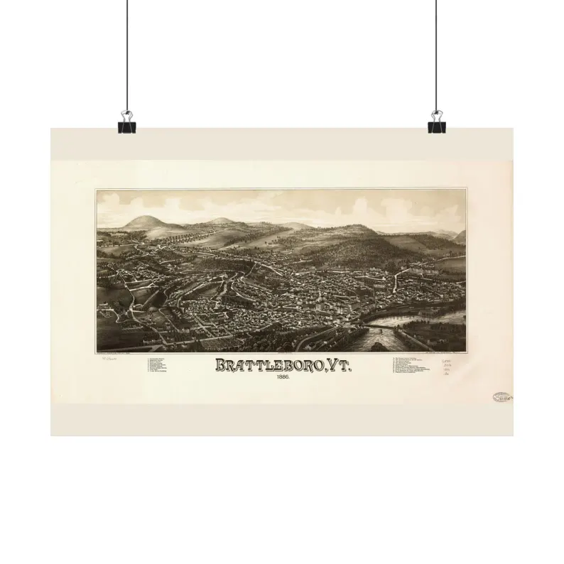 1886 Brattleboro Map Print