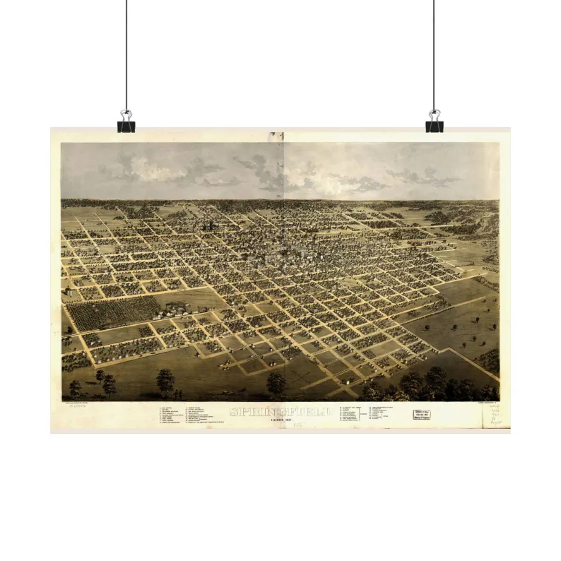 1867 Springfield Map Print
