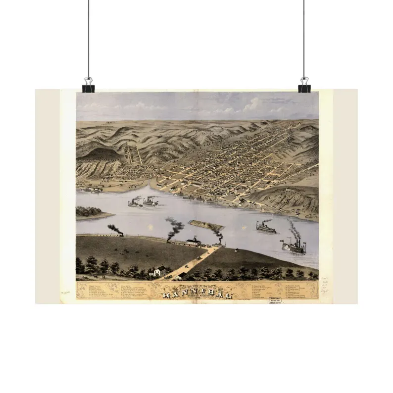 1869 Hannibal Map Print