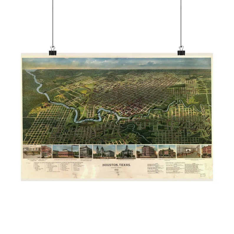 1891 Houston Map Print