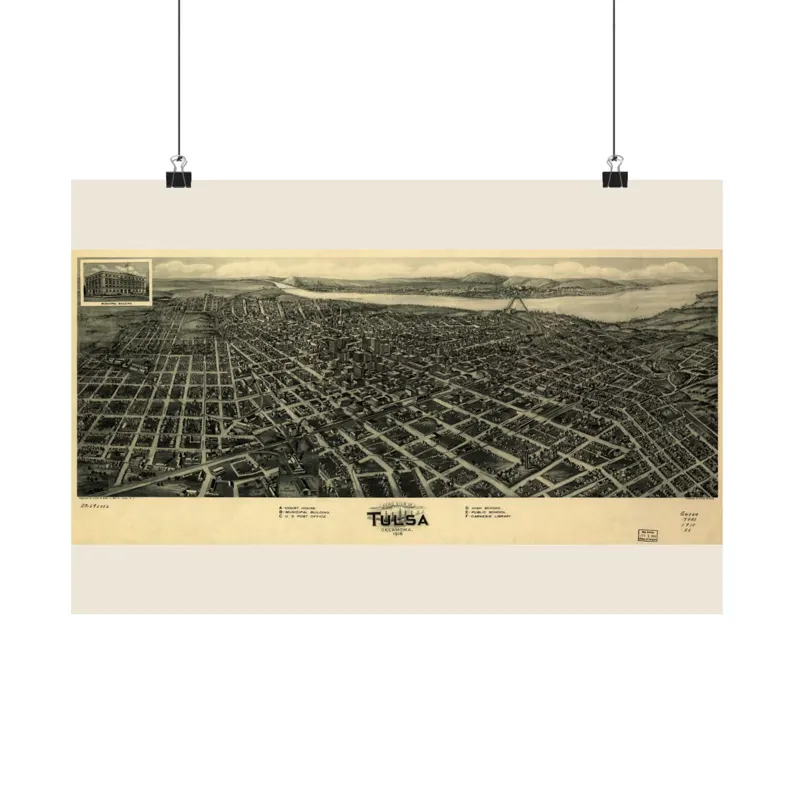 1918 Tulsa Map Print