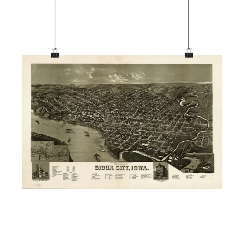 1888 Sioux City Map Print