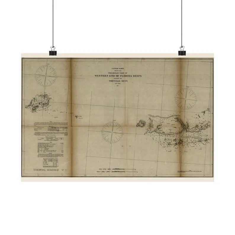 1864 Key West Map Print