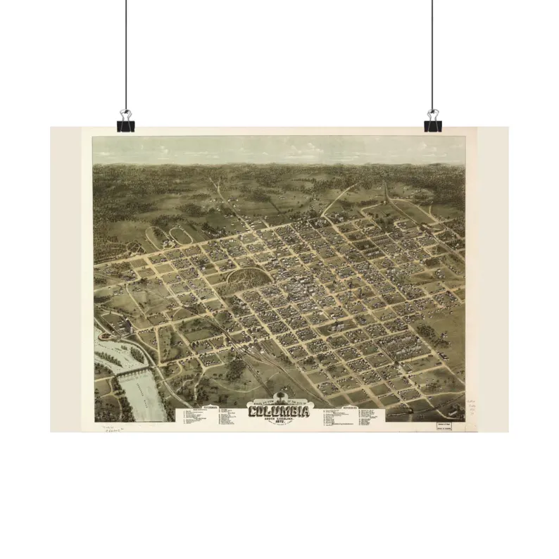 1872 Columbia Map Print