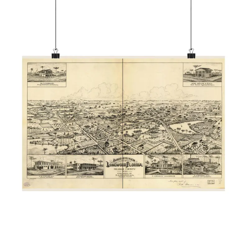 1885 Longwood Map Print