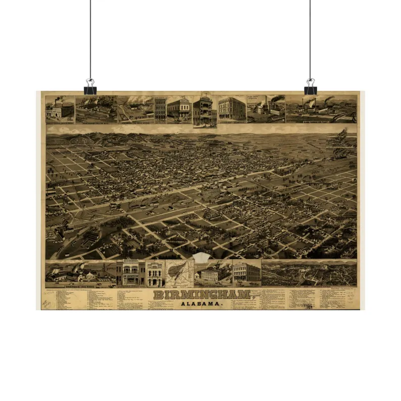 1885 Birmingham Map Print