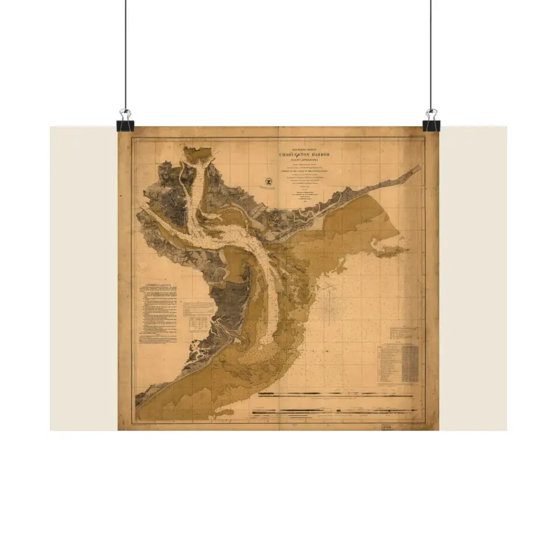 1864 Charleston Harbor Map Print