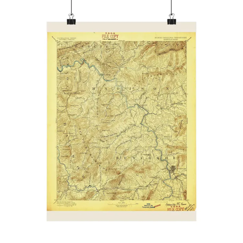 1894 Asheville Map Print
