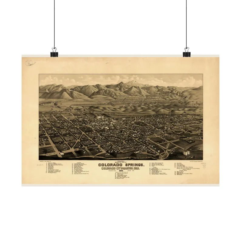 1882 Colorado Springs Map Print