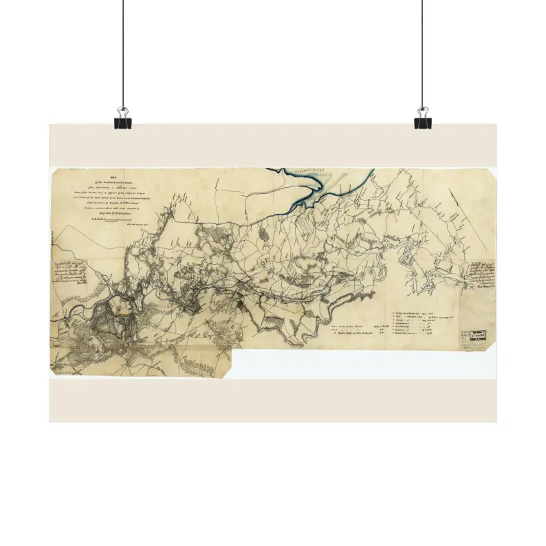 Rappahannock River Map Print | Vintage Rappahannock River Map 1863 | Virginia Wall Art | Antique Nautical Chart Matte Poster