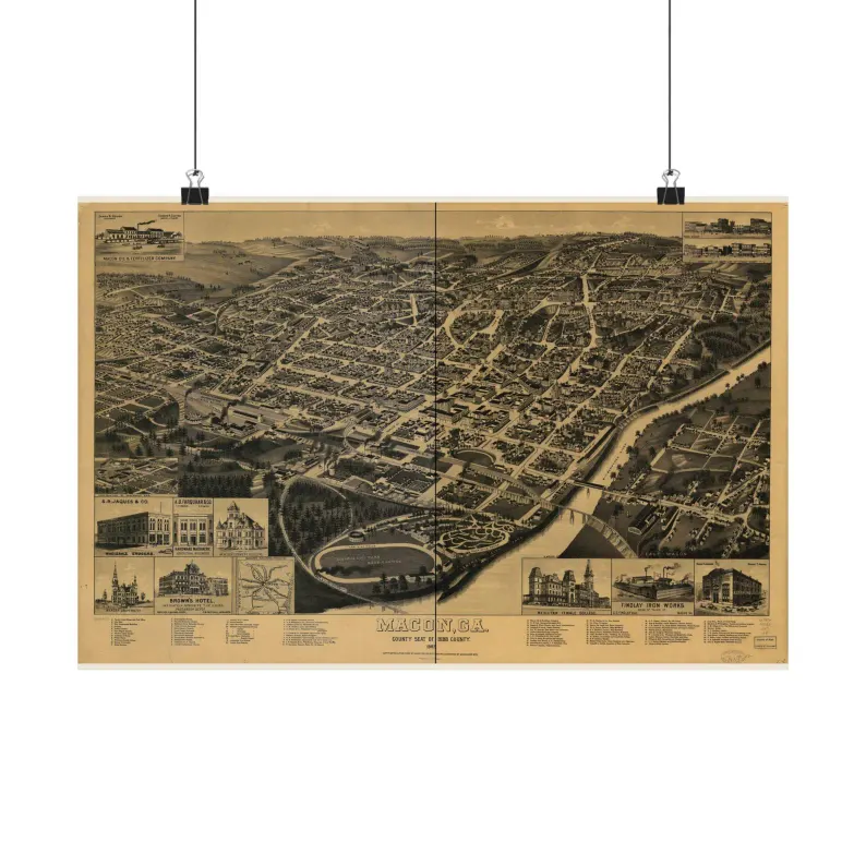 1887 Bibb County Map Print