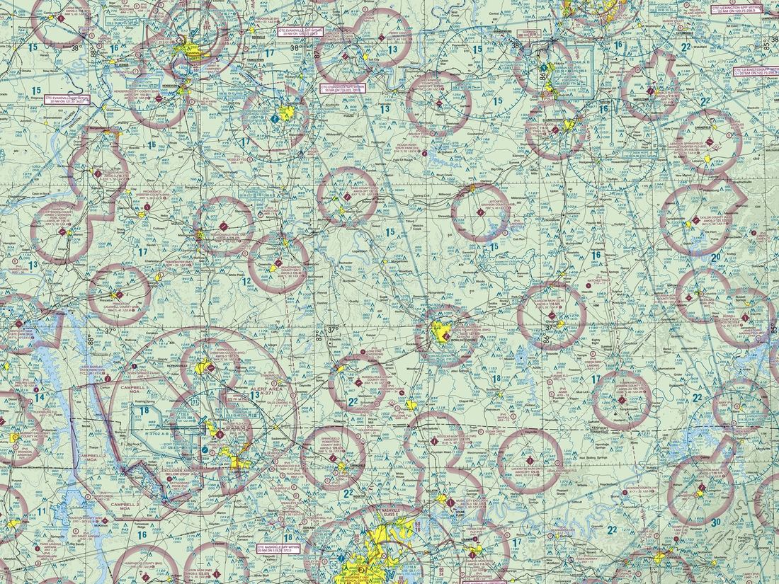 FAA St. Louis sectional chart cropped around Nashville International Airport