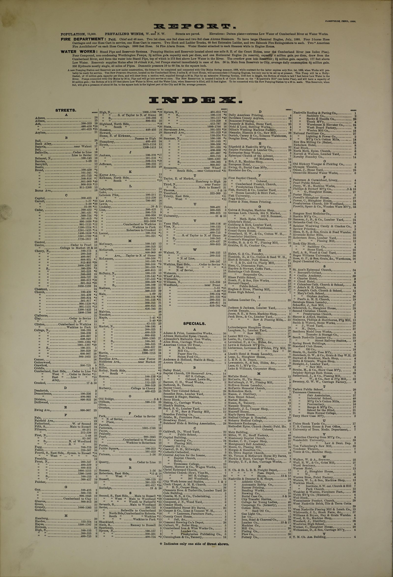 Restored Sanborn fire-insurance map sheet of Nashville