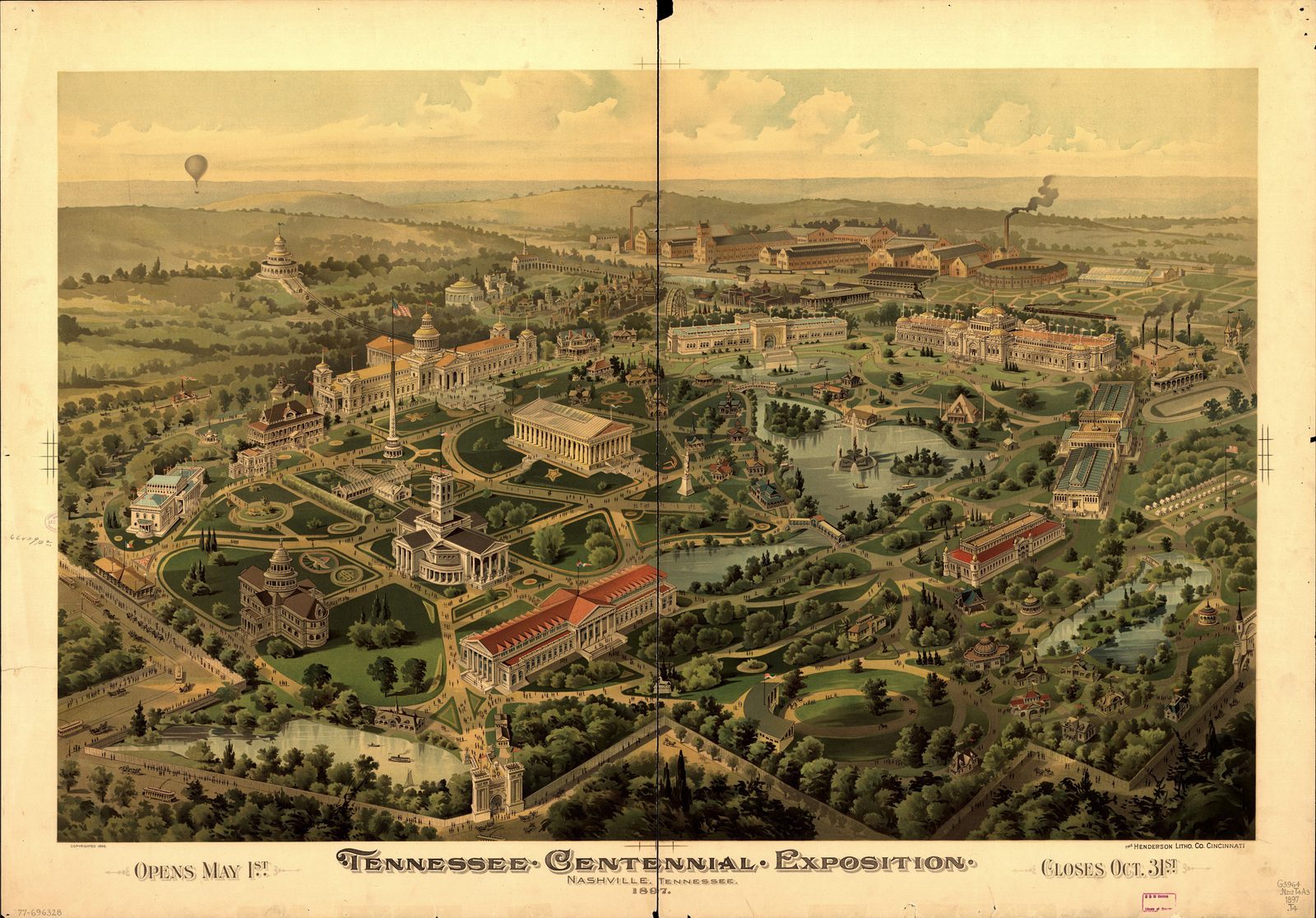 Restored 1897 panoramic view of the Tennessee Centennial Exposition in Nashville