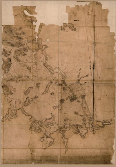 Restored 1800 nautical chart of Boston Harbor