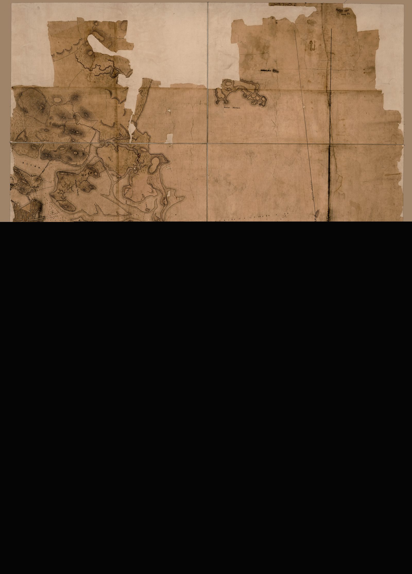 Restored 1800 nautical chart of Boston Harbor