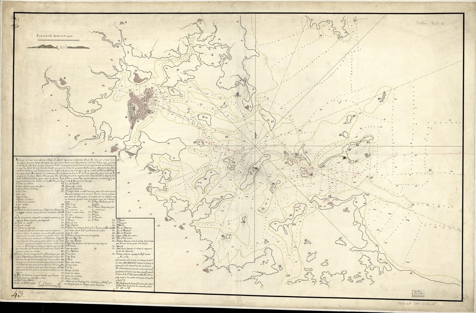 1780 Boston Harbor Map Print