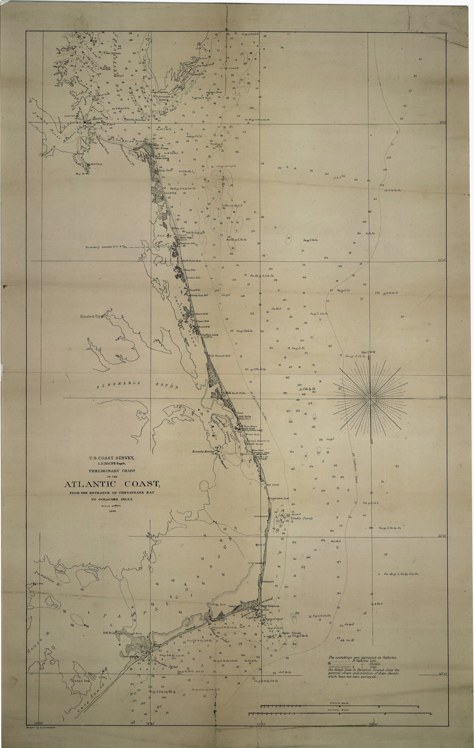 Virginia to North Carolina Coast Nautical Chart