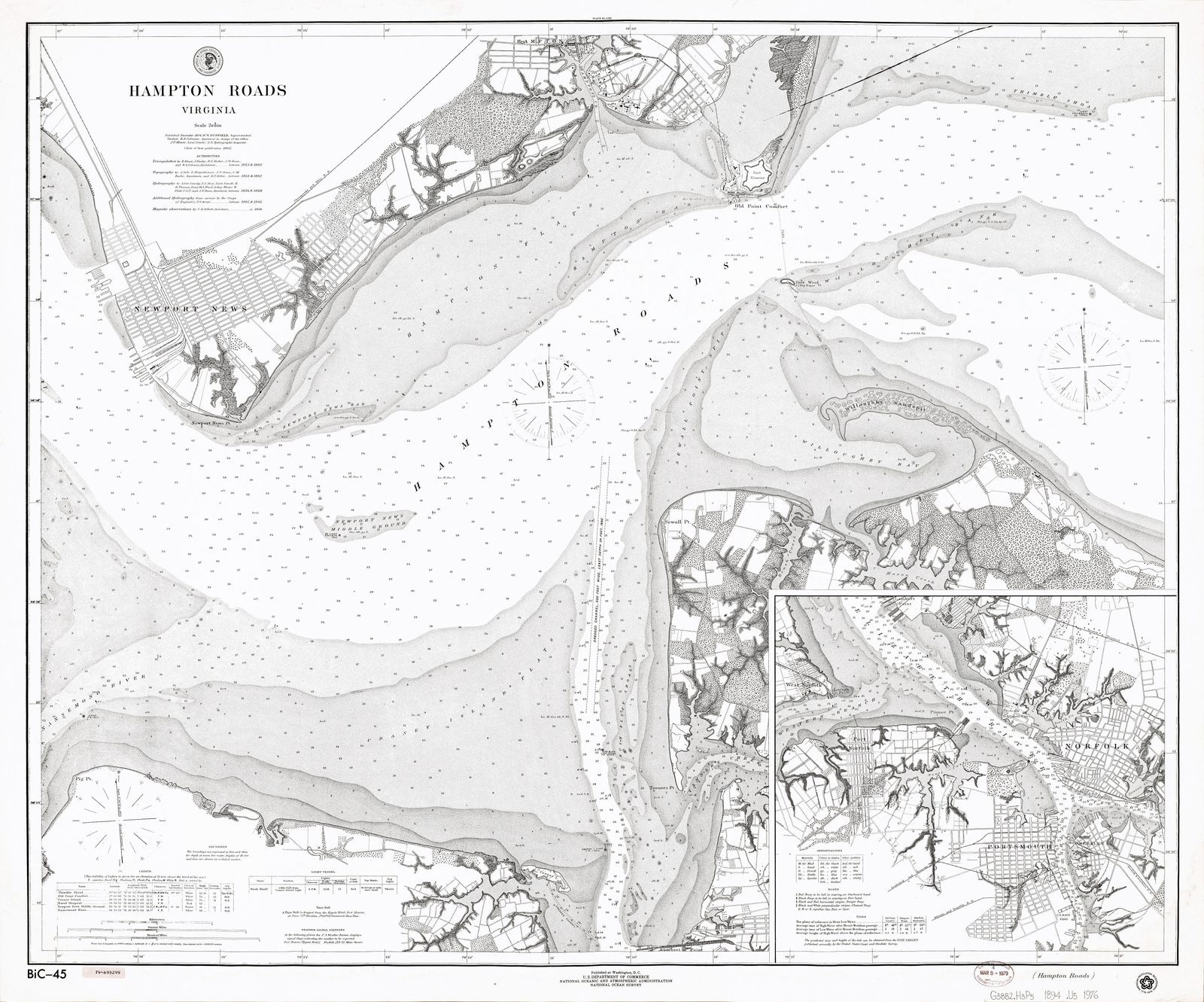 1976 Hampton Roads Map Print