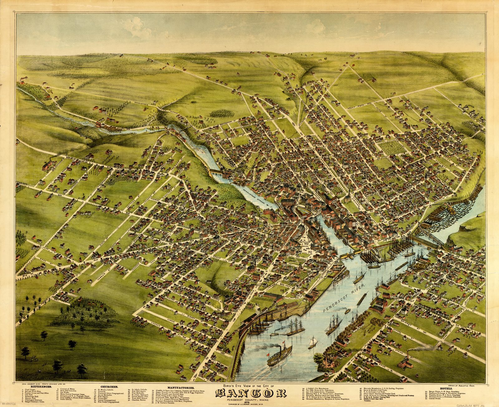 1875 Bangor Map Print