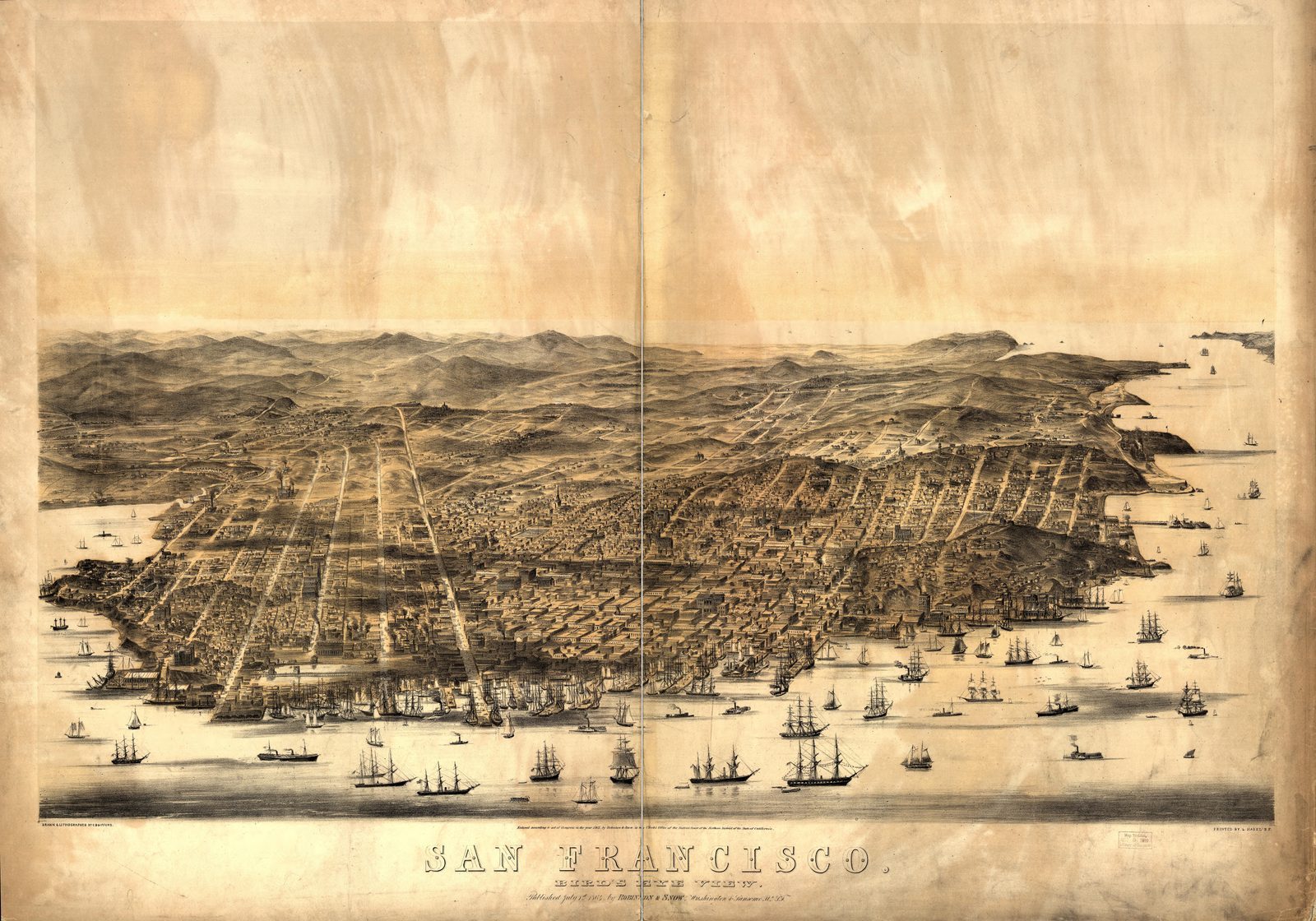 1864 San Francisco Map Print