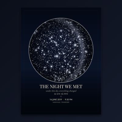 A personalized star map print