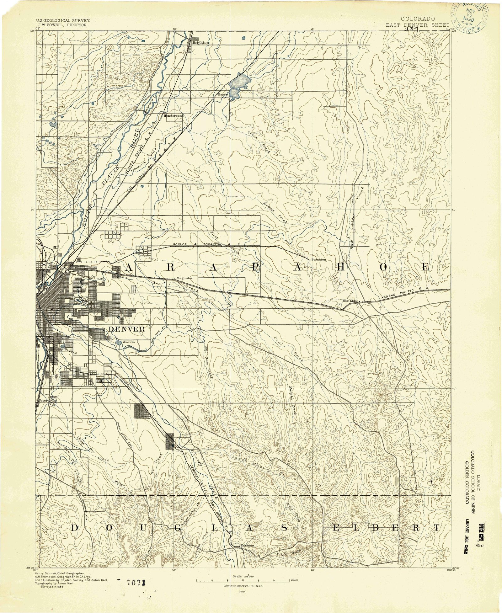 1890 East Denver Map Print
